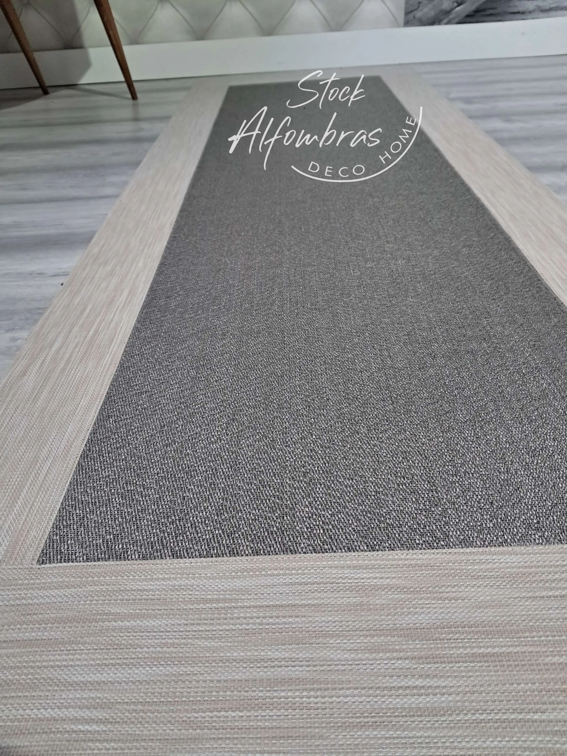 Alfombra a medida Teplón Premium | Una Cenefa–Plata /Jaspeado beige - Imagen 3