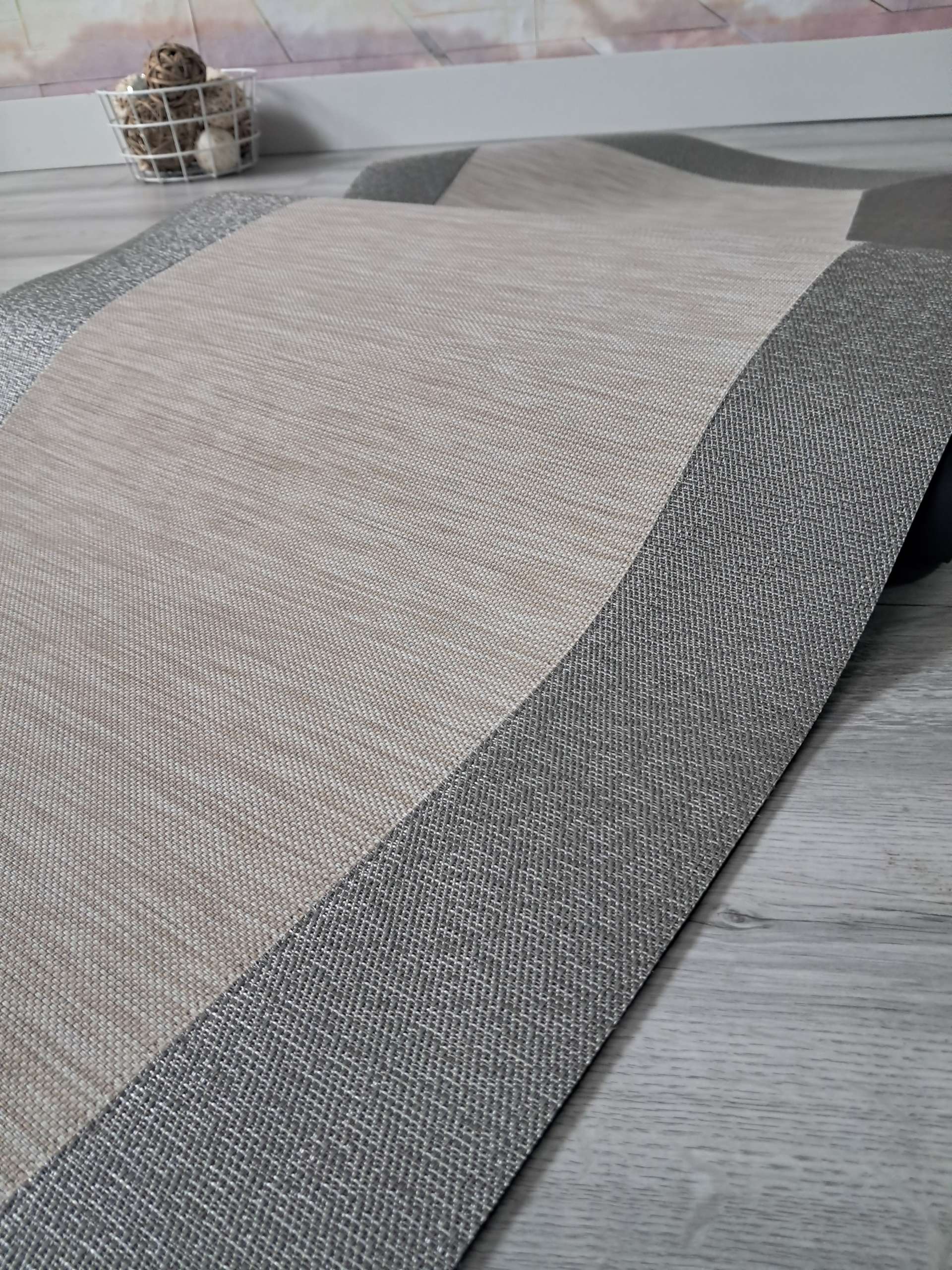 Vinilo Teplon premium Jaspeado beige cenefa Plata