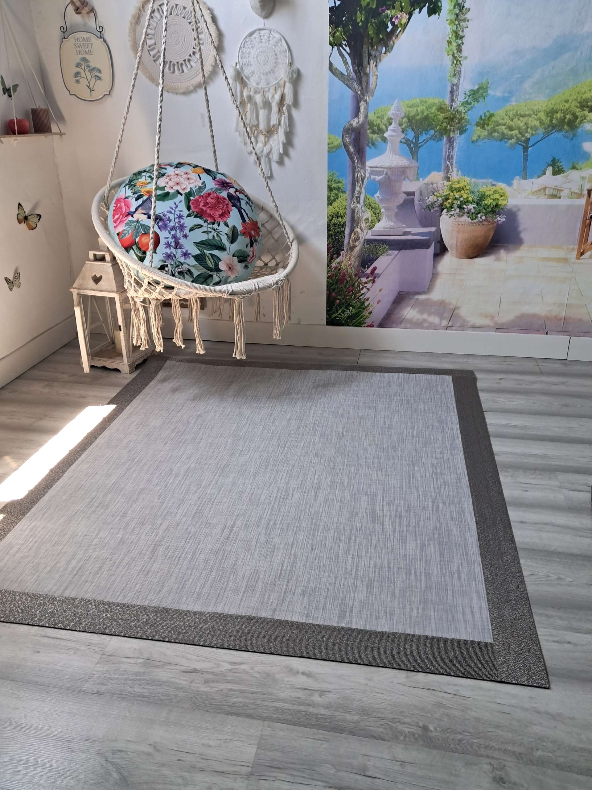 Alfombra 1.20 X 1.90 vinilo Teplon premium arena y cenefa lino - Imagen 6