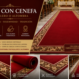 Alfombra roja 2.75 x 4.50 rojo cenefa