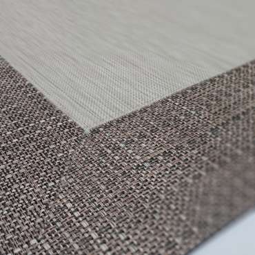 Alfombra vinilo 130x180 jaspeado beige y cenefa saco