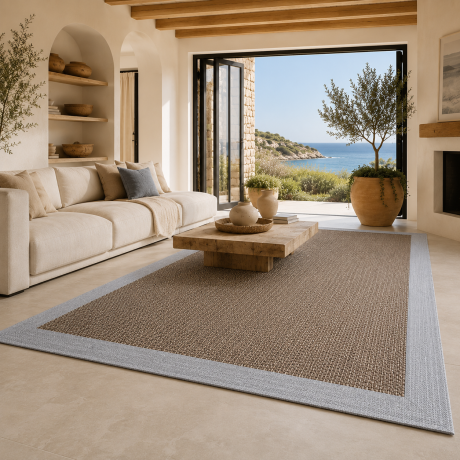 Alfombra a medida Teplón Premium | Una Cenefa -Saco/ Gris