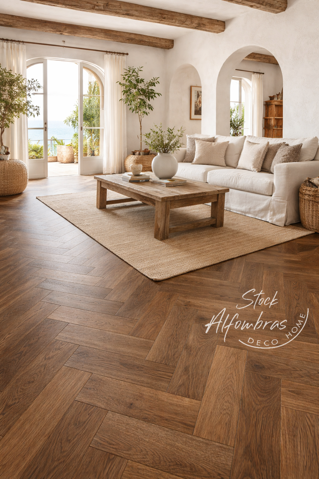 Suelo vinílico PVC efecto madera nogal en espiga – resistente, elegante y sin obras