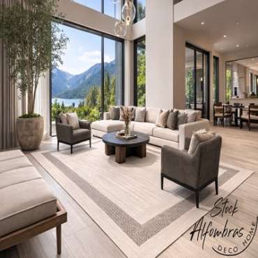 Alfombra Vinílica Teplón Premium a Medida | Dobles Cenefas – Fácil Limpieza V119