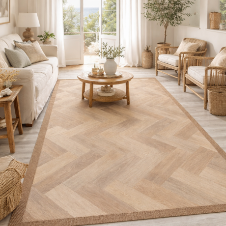 Alfombra de PVC  con cenefa de vinilo trenzado RF11