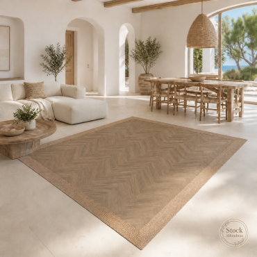 Alfombra de PVC  con cenefa de vinilo trenzado RF12