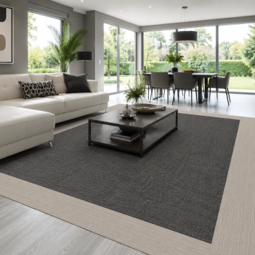 Alfombras estándar Vinílica Teplon Premium Una Cenefa– Ébano cenefa Jaspeado beige
