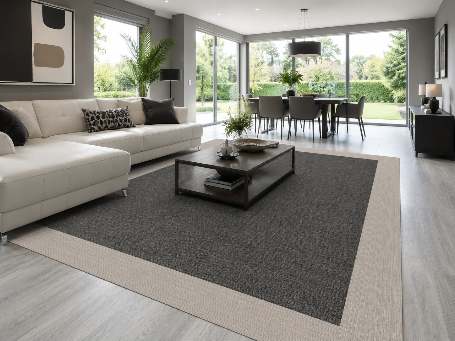Alfombras estándar Vinílica Teplon Premium Una Cenefa– Ébano cenefa Jaspeado beige