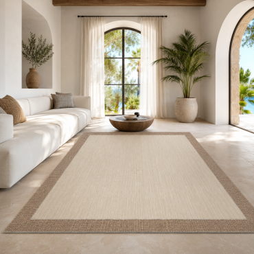 Alfombra Vinílica Teplón Premium a Medida | Una Cenefa– Jaspeado beige  /Saco
