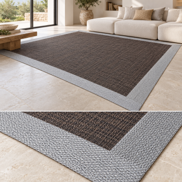 Alfombra vinílica 1.50 X 2.00 ébano y trenzado plata
